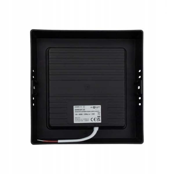DOWNLIGHT LED N/T KVADRATISK 12W 4000K SVART DL-1