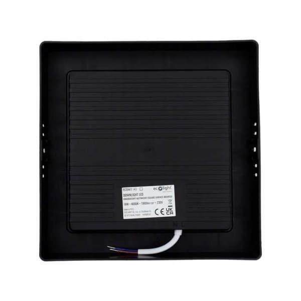 DOWNLIGHT LED N/T KVADRATISK 18W 4000K SVART DL-1