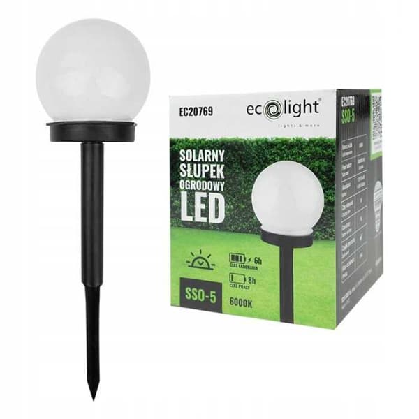 Solcellsdriven trädgårdsstolpe LED rund lampskärm SSO-5
