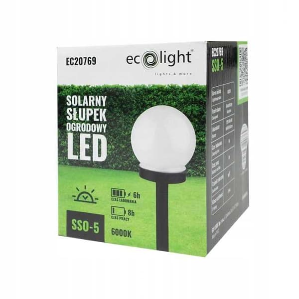 Solcellsdriven trädgårdsstolpe LED rund lampskärm SSO-5