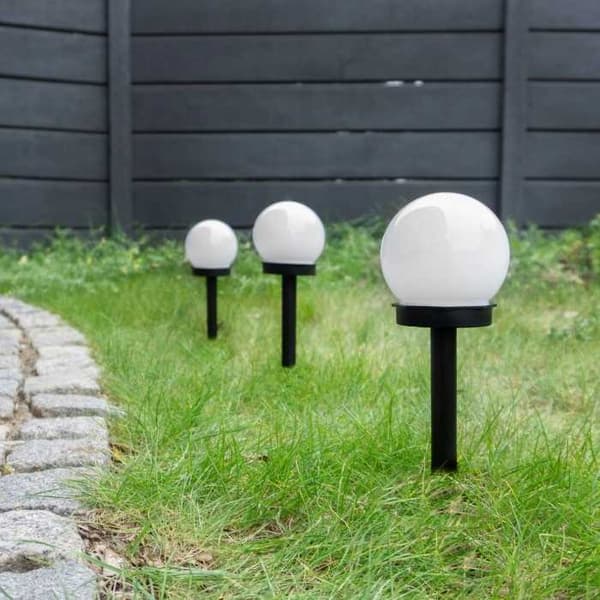 Solcellsdriven trädgårdsstolpe LED rund lampskärm SSO-5