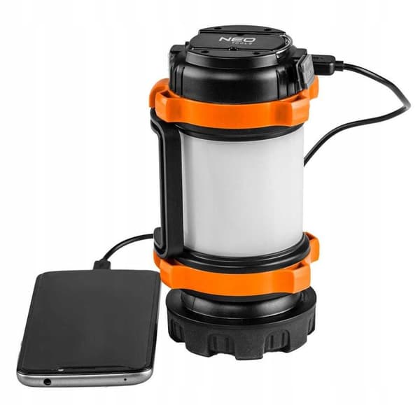 NEO Campinglampa uppladdningsbar powerbank 3-i-1