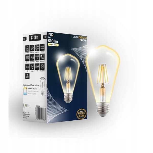 LED-glødetråd ST64 E27 8W 800lm 3000K