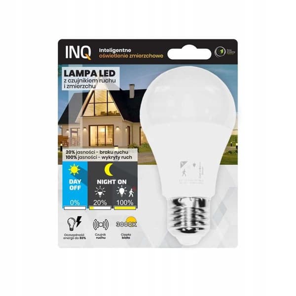 LED-pære E27 10W 3000K 806lm skiftesensor og 20% lysstyrke