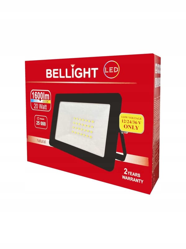 LED-strålkastare 20W 4000K 12V/24V/36V AC/DC