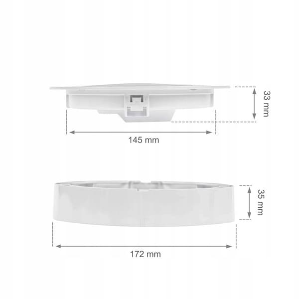 Alasvalo LED ALGINE 2in1 Pinta-asennus/Ulosasennus 12W WW