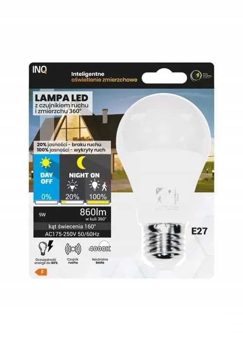 LED-lampa E27 9W 4000K 860lm sensor och 20% trafik