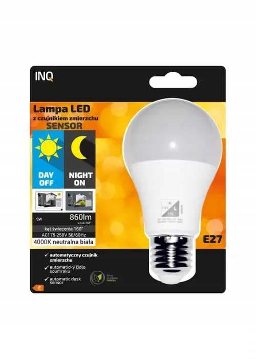 LED-pære E27 9W 4000K 860lm med skumringssensor