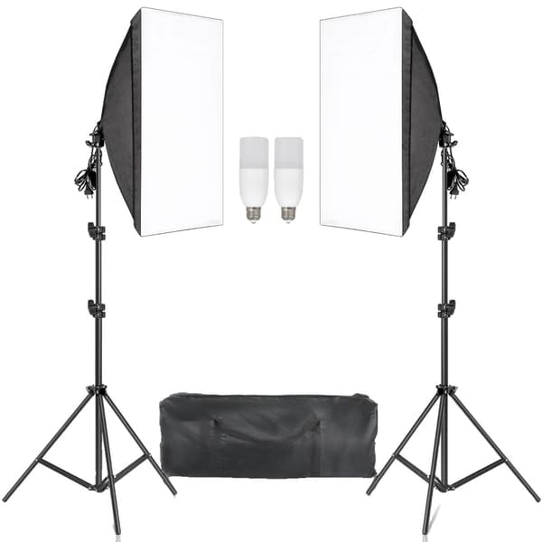 Softbox-belysningskit, 50x70 cm storlek, 3 färgalternativ,30W Vit Färg