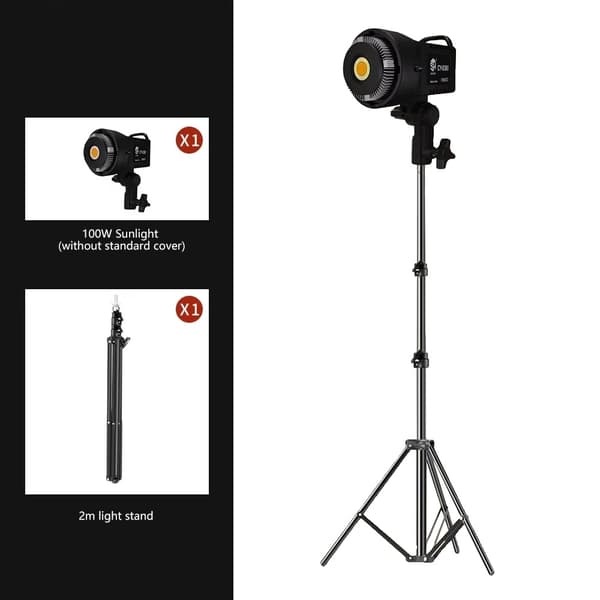 Fotografi LED-lampa, 100W solljus, justerbar ljusstyrka,med 2m stativ