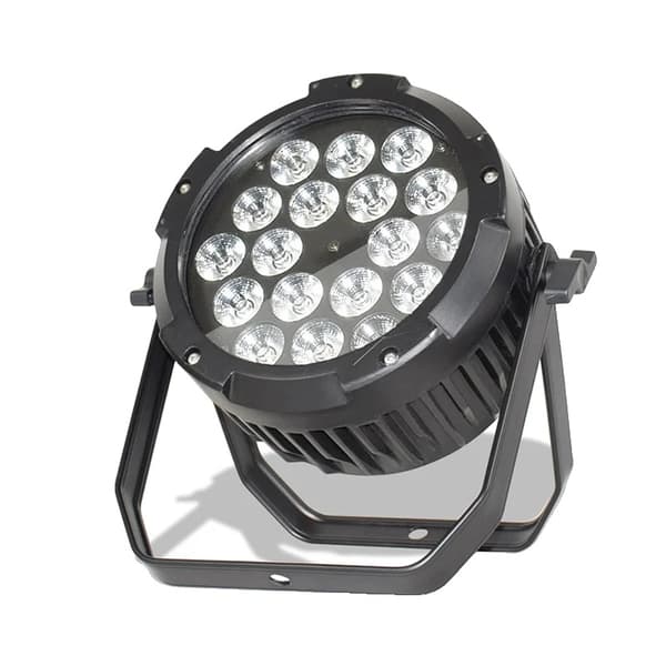 Vandtæt LED Par Lys, 18X18W RGBWA+UV, DMX512 Kontrol,IP65 4-I-1, EU stik