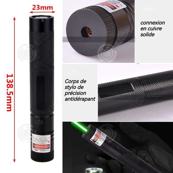 INN Laserpekare 500-10 000 meter grön laserpunkt enkel anslutning av ren koppar halkfri penna kropp tryckknapp