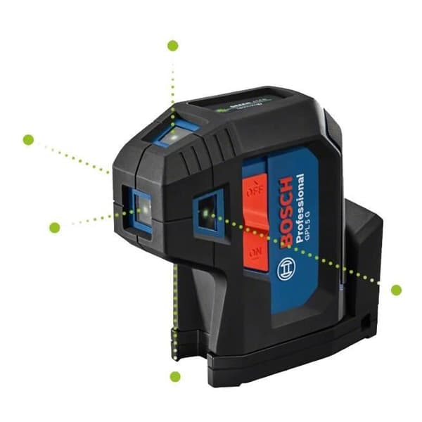 GPL 5 G 5-punkts grön laser med 2 AA-batterier - BOSCH - 0601066P00