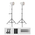 Miniatyrbillede 2 af 2: SH LED COB Video Lys, Bi-farvet 3200K-5600K, Justerbar Lysstyrke 1-100,2 stk 90 stativ