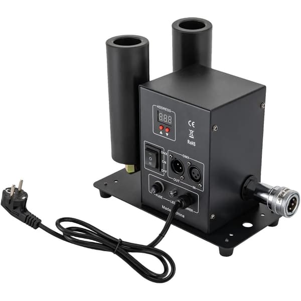 Dobbelt-rør Atomizer, 200 W Effekt, DMX CO2 Kontrol Jet,sort