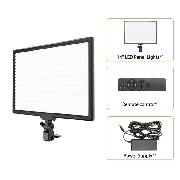 14" LED Videolampa, Bi-färg 3200K-5600K, Fjärrkontroll,SH-PBD-45
