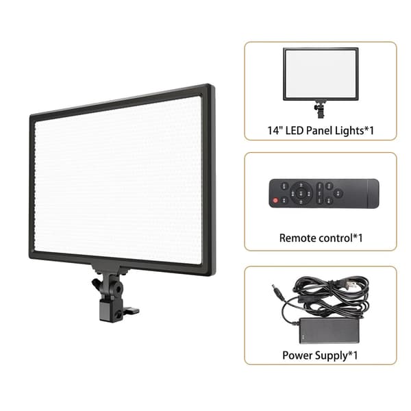 14" LED Videolampa, Bi-färg 3200K-5600K, Fjärrkontroll,SH-PBD-45