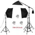 Miniatyrbild 2 av 2: Softbox-belysningskit, justerbara ljusstativ, inkluderad bomarm,70W UFO-lampa