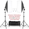 Miniatyrbild 2 av 2: Fotografibelysningskit, 2 st 50x70CM Softboxar, 45W UFO-lampor,20W LED-lampor