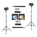 Miniatyrbillede 1 af 2: SH LED COB Video Lys, Bi-farvet 3200K-5600K, Justerbar Lysstyrke 1-100,2 stk 100 stativ