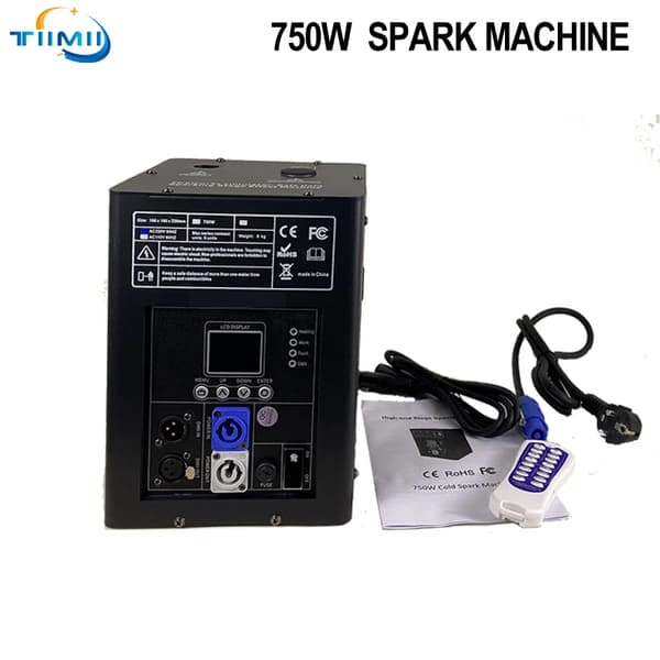 750W Funkmaskine, DMX Kontrol, Justerbar Sprayhøjde,Hvid, 1 Maskine