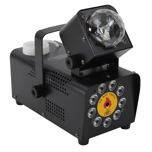 Tågemaskine med LED-lys, 12 farvemuligheder, fjernbetjening, kraftfuld 500W