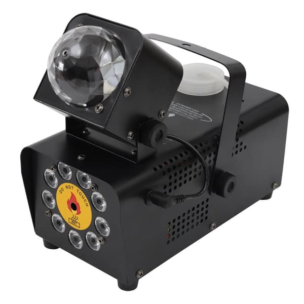 Tågemaskine med LED-lys, 12 farvemuligheder, fjernbetjening, kraftfuld 500W
