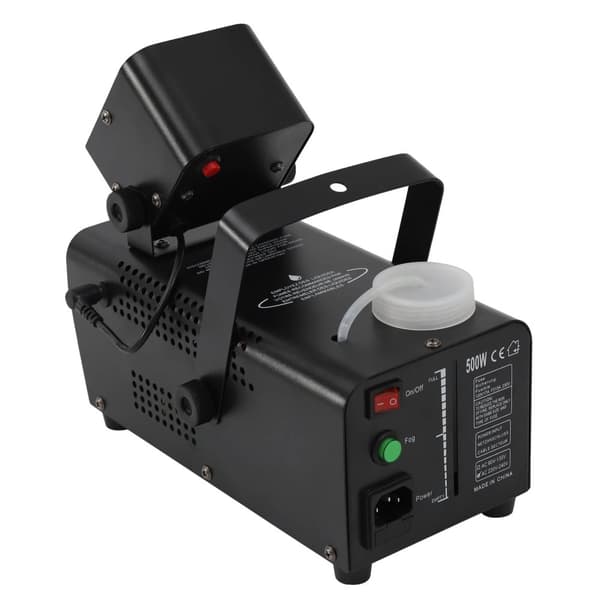 Tågemaskine, 500W effekt, 12 LED lysfarver,EU-stik, sort