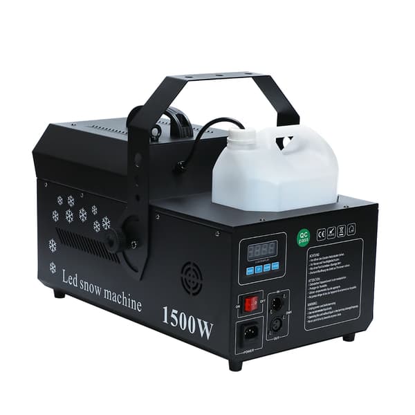 1500W Sneemaskine, Fjernbetjening, RGB LED Lys,sort