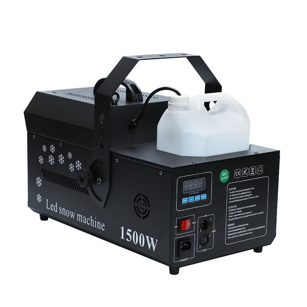 1500W Sneemaskine, Fjernbetjening, RGB LED Lys,sort