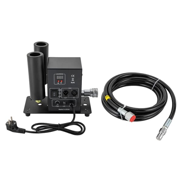 DMX512 CO₂ Luftsøjlemaskine, 200W Effekt, 6-8m Sprayhøjde,EU-stik, sort