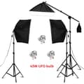 Miniatyrbild 2 av 2: Softbox-belysningskit, justerbara ljusstativ, inkluderad bomarm,45W UFO-lampa