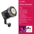 Miniatyrbillede 2 af 2: V-Mount COB Lys, Fjernbetjening, 2700K-6500K Farvetemperatur,Kun VL-120C