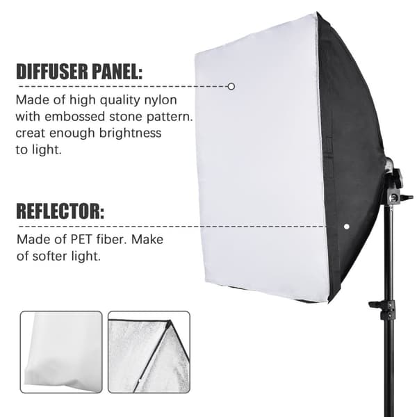 Fotografi Lyskits, Bi-farvet LED, Softbox 40x40cm, Lystativ 1,7m,EU