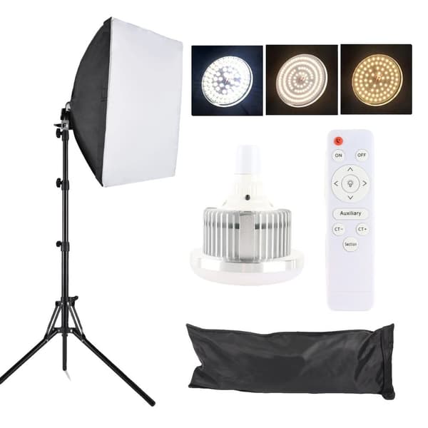 Fotografi Lyskits, Bi-farvet LED, Softbox 40x40cm, Lystativ 1,7m,EU