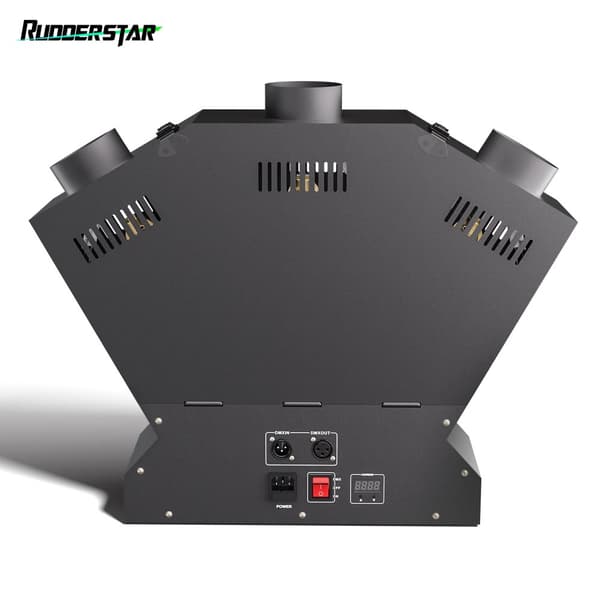 200W Trehuvudig Flamethrower, DMX512 Kontroll, Flamhöjd,EU-plugg, svart