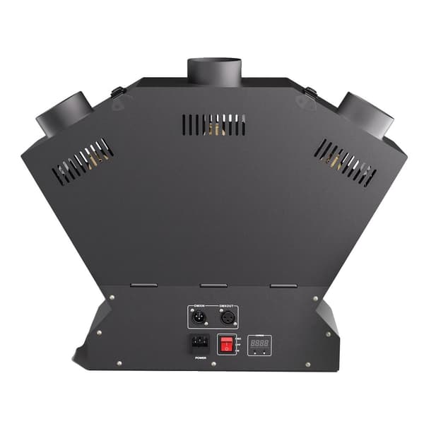 200W Trehuvudig Flamethrower, DMX512 Kontroll, Flamhöjd,EU-plugg, svart