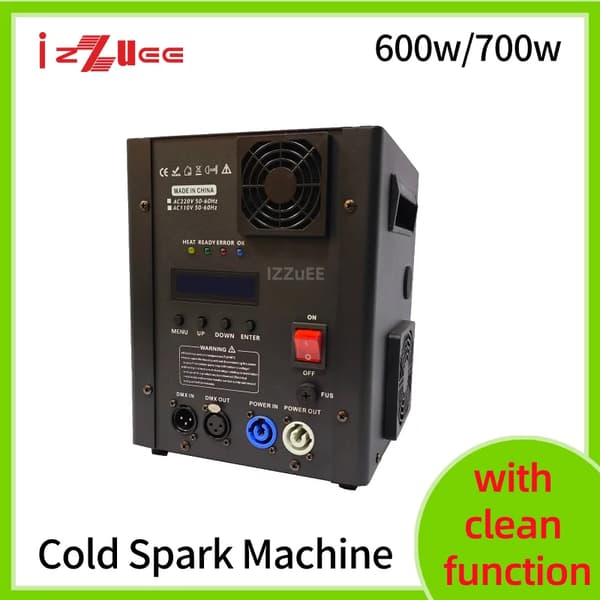 Kold Funkmaskine, 600W/700W Effekt, DMX Kontrol, Justerbar Sprøjtehøjde,600W, 1 Maskine