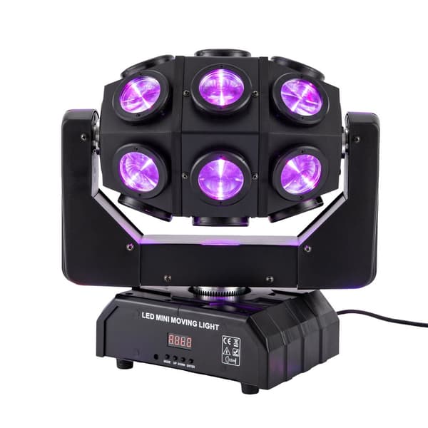 Scenljus, 18 st RGBW, DMX512-kontroll, ljudaktivering