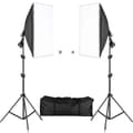 Miniatyrbillede 1 af 2: Fotografi Softbox Belysningskit, Justerbare 2M Lystativer, Multi-Watt Pære Muligheder,40W LED pærer