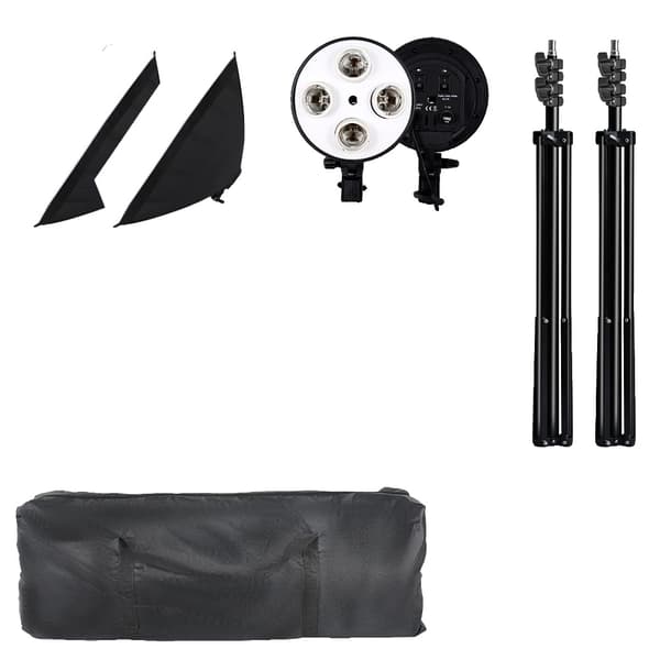 Softbox Belysningskit, Indeholder Flere Softboxes, Bærbar Transporttaske, Fleksible Lysstativer,SH-RGX-02-62