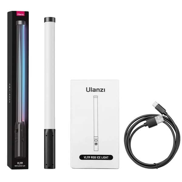 RGB Håndholdt Lys, Justerbar Farvetemperatur 2500K-9000K, 70 minutters Batterilevetid,VL119RGB