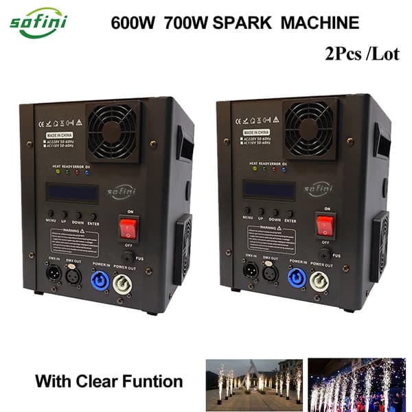 Kall Funksmaskin, 700W, DMX512 Kontroll, Justerbar Sprayhöjd,2 Maskin, 600W