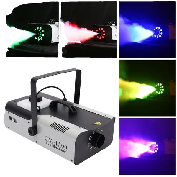 1500W Bærbar Tågemaskine, 9 LED Lygter, Høj Tågeudgang, Fjernbetjening