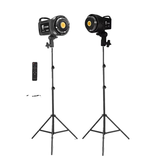 Fotograferingslys Kit, Dæmpbar LED Lampe, Justerbart Stativ,2ps Tripod Kit