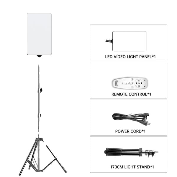 LED Video Belysning, Justerbar Farvetemperatur, Flere Stativhøjder,Ny 170cm tripod