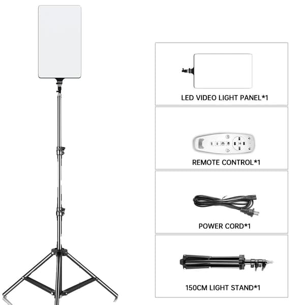 LED Video Belysning, Justerbar Farvetemperatur, Flere Stativhøjder,150cm stativ