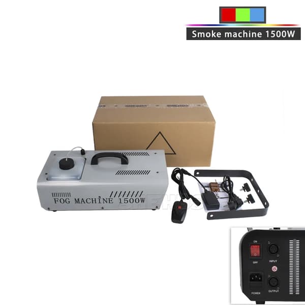 Røgmaskine, 1500W Strøm, Fjernbetjening & Ledningskontrol, 1500W, EU-stik