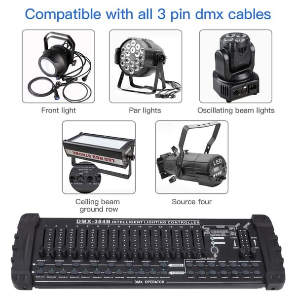 DMX512 Ljuskontroll, 384 Kanaler, MIDI-kontrollintegration