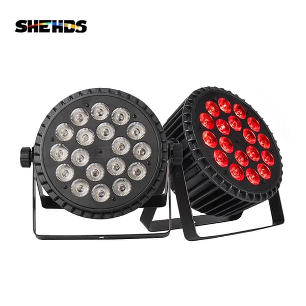 LED Par Lys, Fladt Aluminium Design, RGBWAUV Vask, 2PCS 18x12w RGBWA, EU-stik